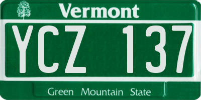 VT license plate YCZ137