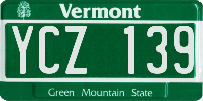 VT license plate YCZ139