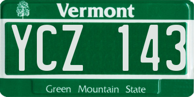 VT license plate YCZ143