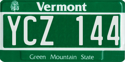 VT license plate YCZ144