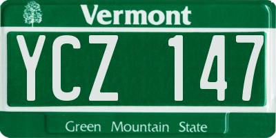 VT license plate YCZ147