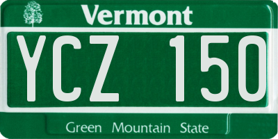 VT license plate YCZ150