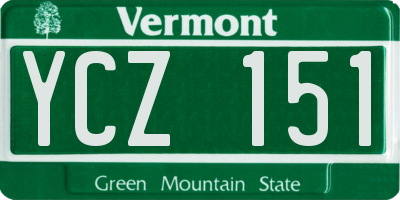 VT license plate YCZ151