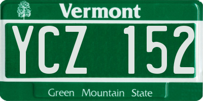VT license plate YCZ152