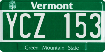 VT license plate YCZ153