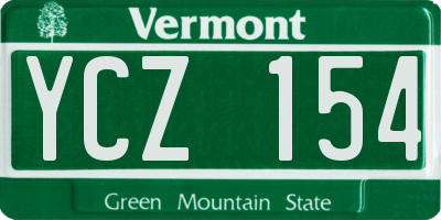 VT license plate YCZ154