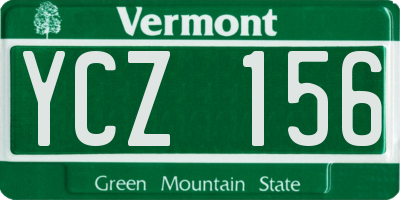 VT license plate YCZ156