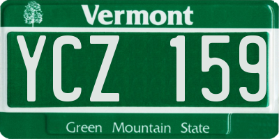 VT license plate YCZ159