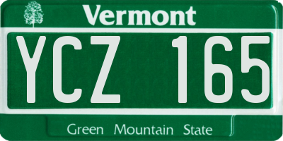 VT license plate YCZ165