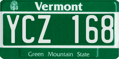 VT license plate YCZ168