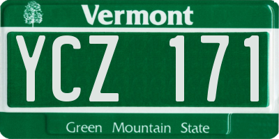 VT license plate YCZ171