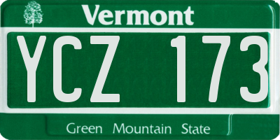 VT license plate YCZ173