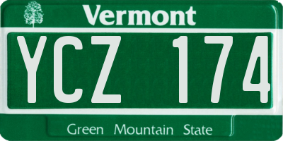 VT license plate YCZ174