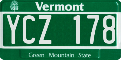 VT license plate YCZ178