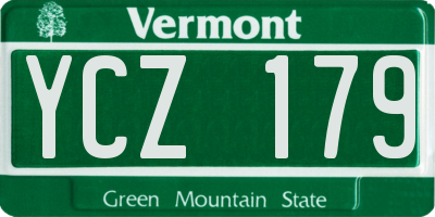 VT license plate YCZ179