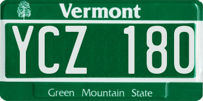 VT license plate YCZ180