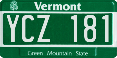 VT license plate YCZ181