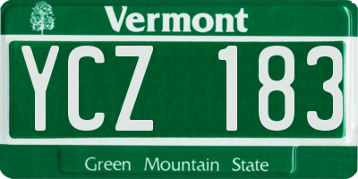VT license plate YCZ183