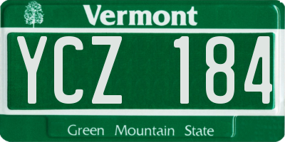 VT license plate YCZ184
