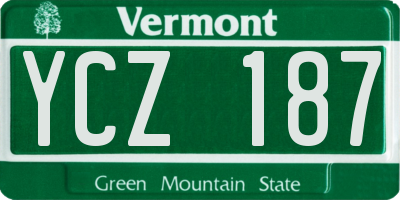 VT license plate YCZ187