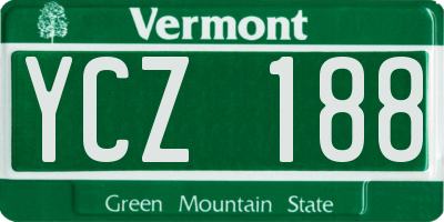 VT license plate YCZ188