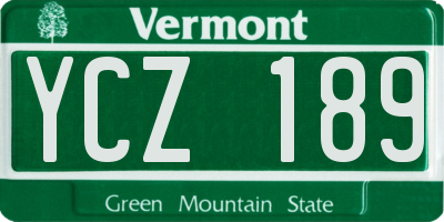 VT license plate YCZ189