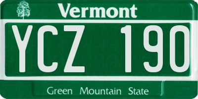 VT license plate YCZ190