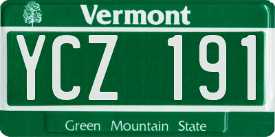 VT license plate YCZ191