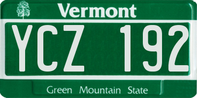VT license plate YCZ192