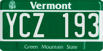 VT license plate YCZ193