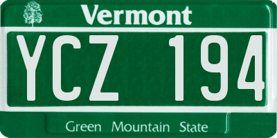 VT license plate YCZ194