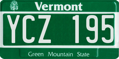 VT license plate YCZ195
