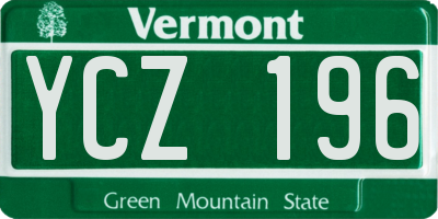 VT license plate YCZ196