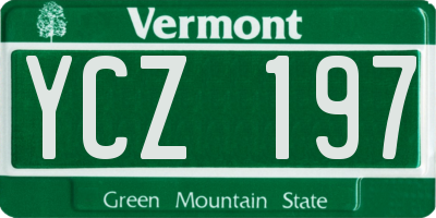 VT license plate YCZ197