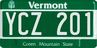 VT license plate YCZ201