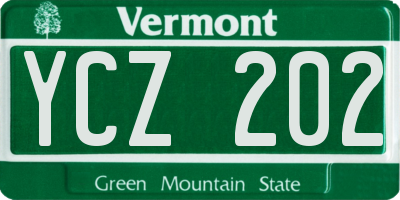 VT license plate YCZ202