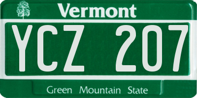 VT license plate YCZ207