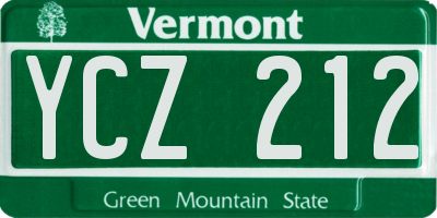 VT license plate YCZ212