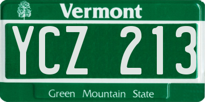VT license plate YCZ213