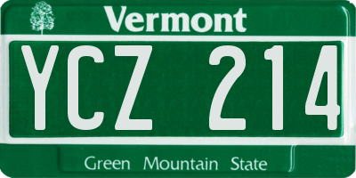 VT license plate YCZ214