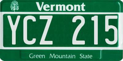 VT license plate YCZ215