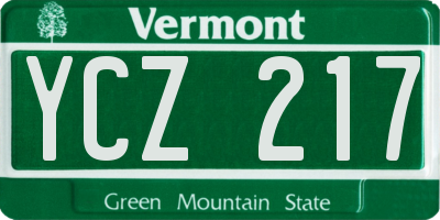 VT license plate YCZ217
