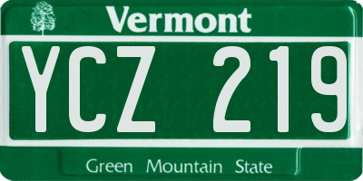 VT license plate YCZ219