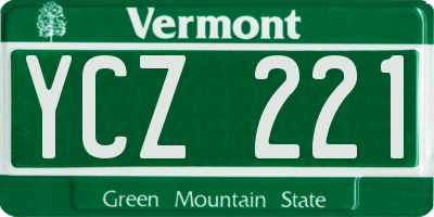 VT license plate YCZ221