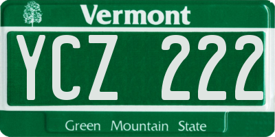 VT license plate YCZ222