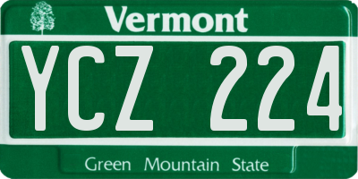 VT license plate YCZ224
