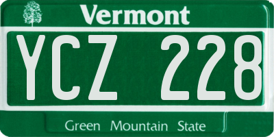 VT license plate YCZ228