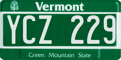 VT license plate YCZ229