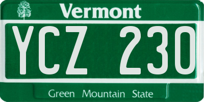VT license plate YCZ230