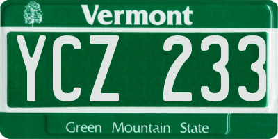 VT license plate YCZ233